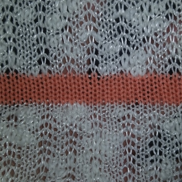 NWOT Cream and Salmon Loose Knit Sweater - Picture 2 of 3